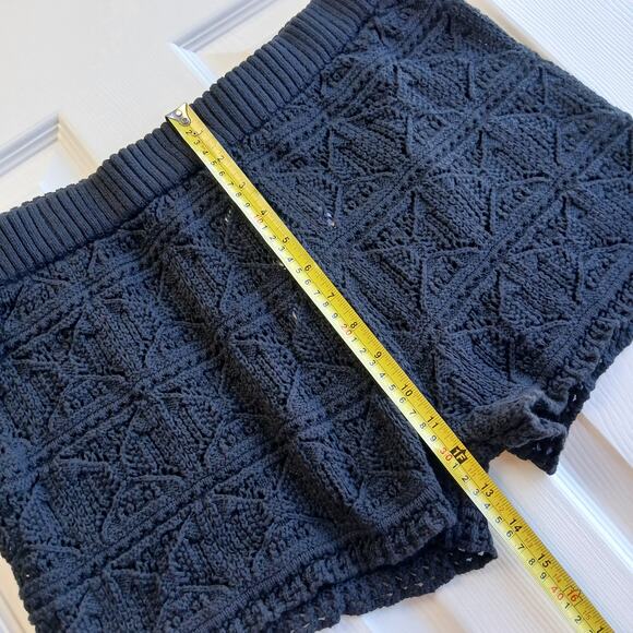 Time and Tru Missy Coverup Black Knit Lace Shorts XL (16-18) cotton high-waisted - Picture 9 of 11
